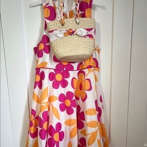 Cynthia Rowley Pink and Orange Floral Kids Dress